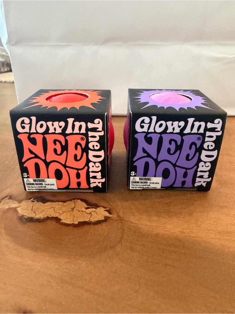 NeeDoh Glow-In-The-Dark Sensory Balls - Orange & Purple
